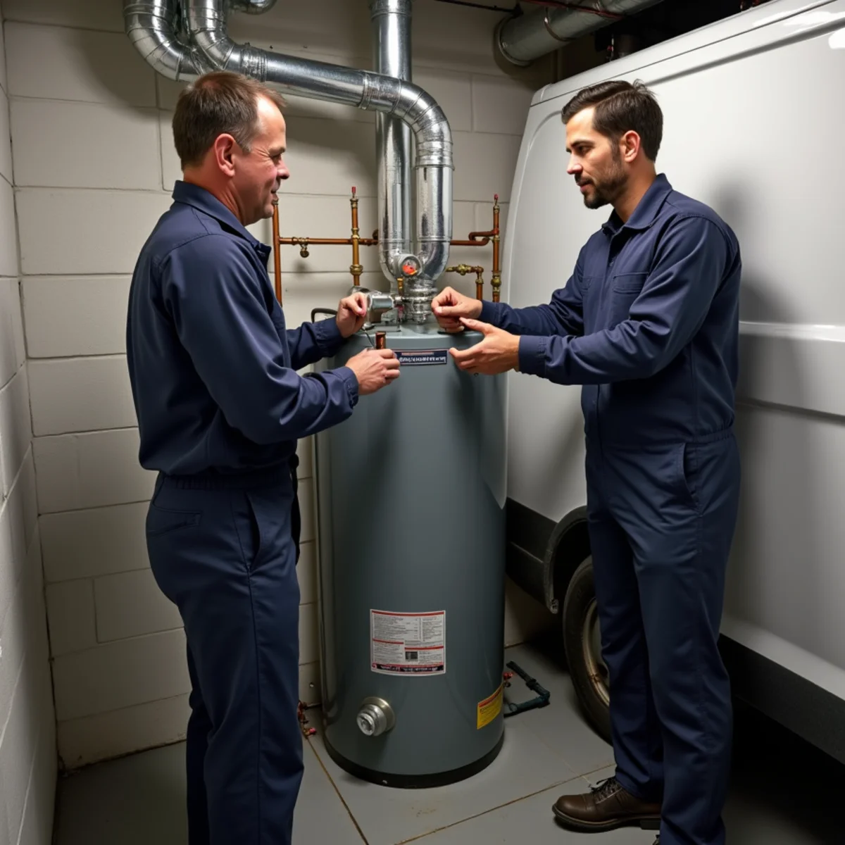 A well-maintained residential boiler in a Yonkers home basement with clean piping and gauges